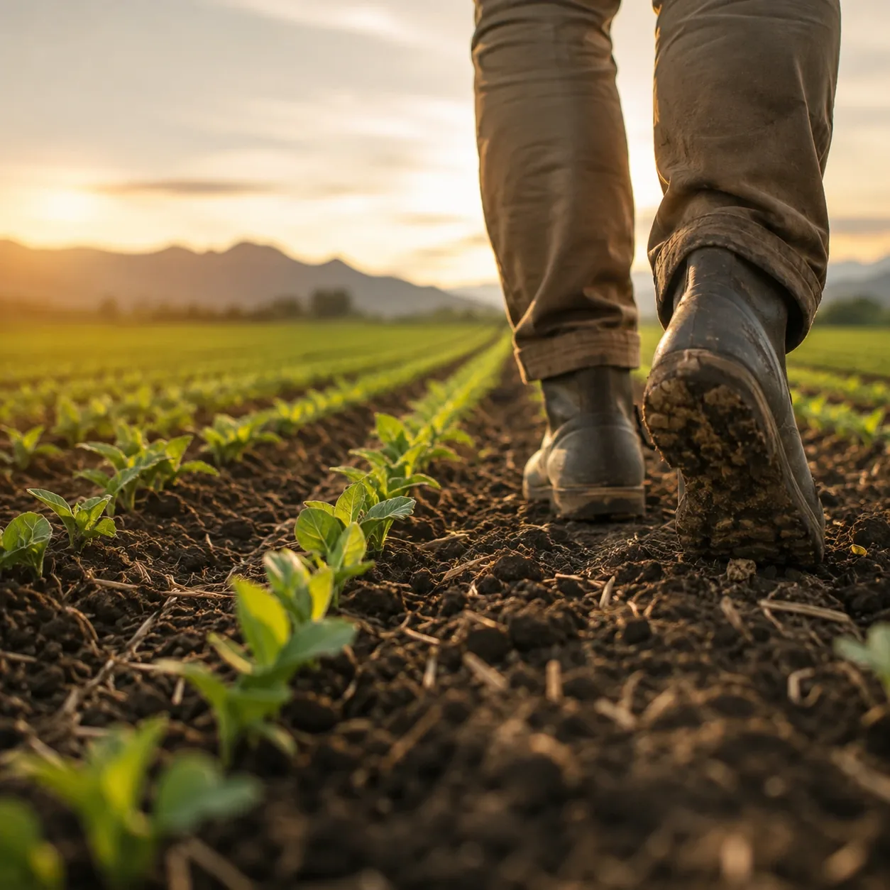 Healthy commercial crop grown in mineral-rich soil